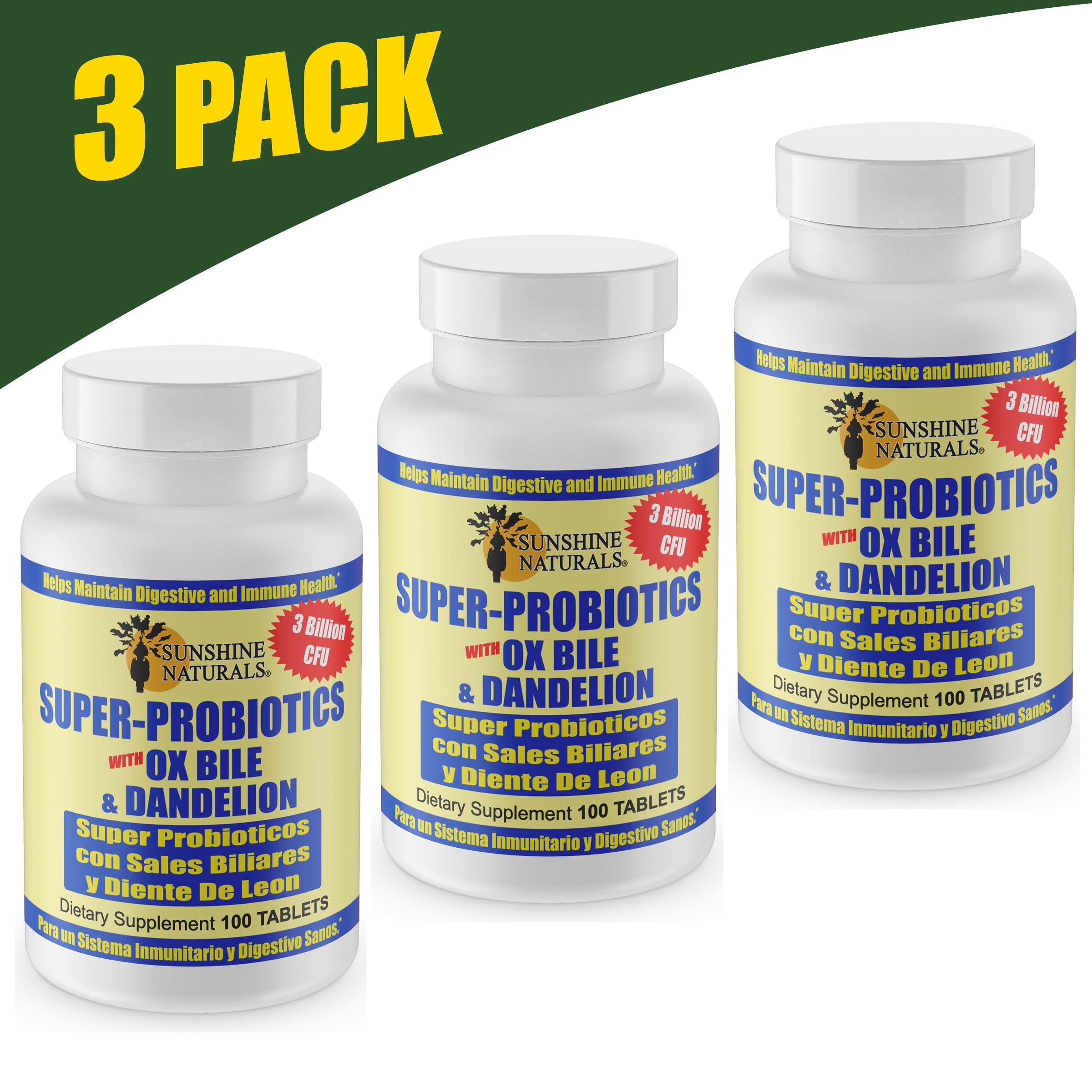 Sunshine Naturals Super Probiotics for Women and Men With Ox Bile