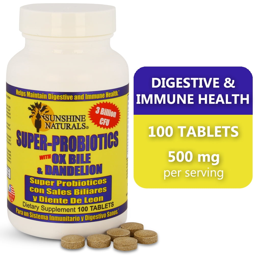 Sunshine Naturals Super Probiotics for Women and Men With Ox Bile