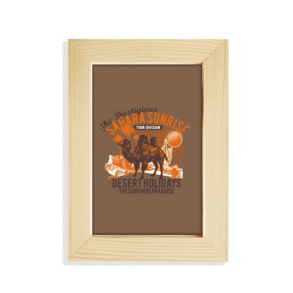 Sunshine Paradise Desert Holiday Camel Animal Desktop Display Photo Frame Picture Art Painting 5x7 inch
