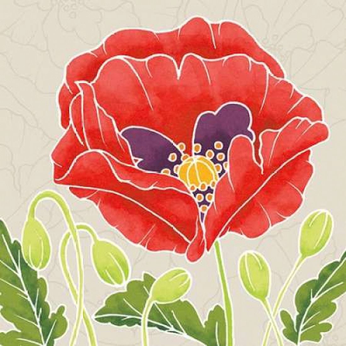 Sunshine Poppies III Canvas Art - Elyse DeNeige (24 x 24)