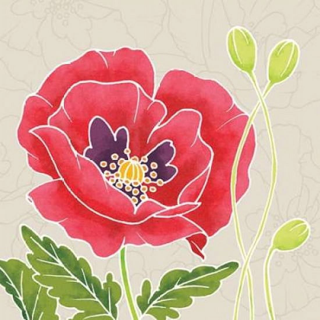 Sunshine Poppies IV Canvas Art - Elyse DeNeige (24 x 24)