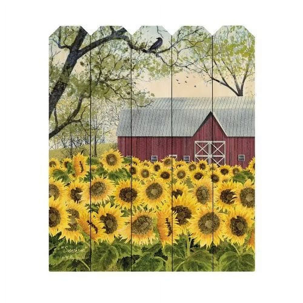 Sunshine Wooden Picket Fence Wall Art for Kids, 15'' x 20''