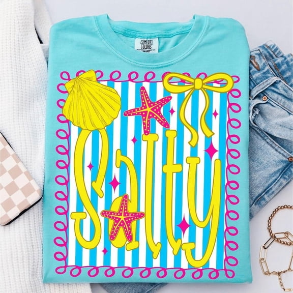 Sunshine Shirt, Beach Life T-shirt, Preppy Girly Summer T-shirt, Trendy Neon Shirt, Lake Pool River Vacation Shirt, Salty Vibes TH060610