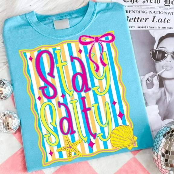 Sunshine Shirt, Beach Life T-shirt, Preppy Girly Summer T-shirt, Trendy Neon Shirt, Lake Pool River Vacation Shirt, Salty Vibes TH060613