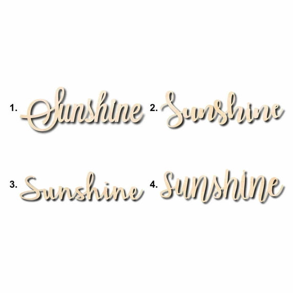 Sunshine Sign Unfinished Wood Cutout Home Decor DIY Option 1- 36" Wide / 1/2"