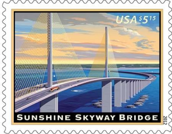 Sunshine Skyway Bridge Canvas Art - US POSTAL SERVICE (22 x 28)