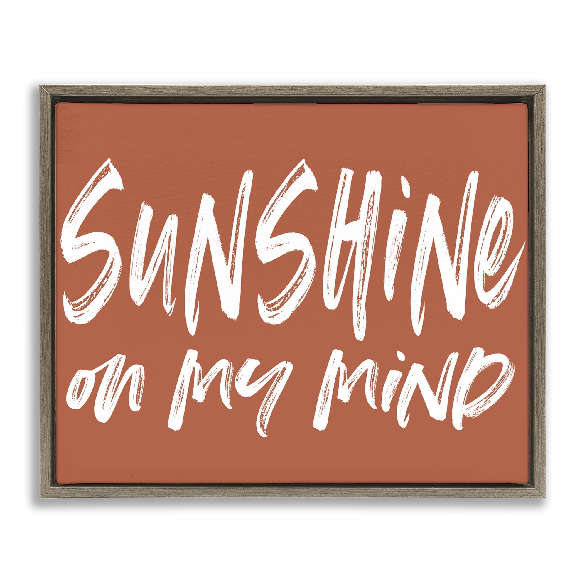 Sunshine State Of Mind Brown Brown Framed Floater Canvas Wall Art, design by Lettered and Lined