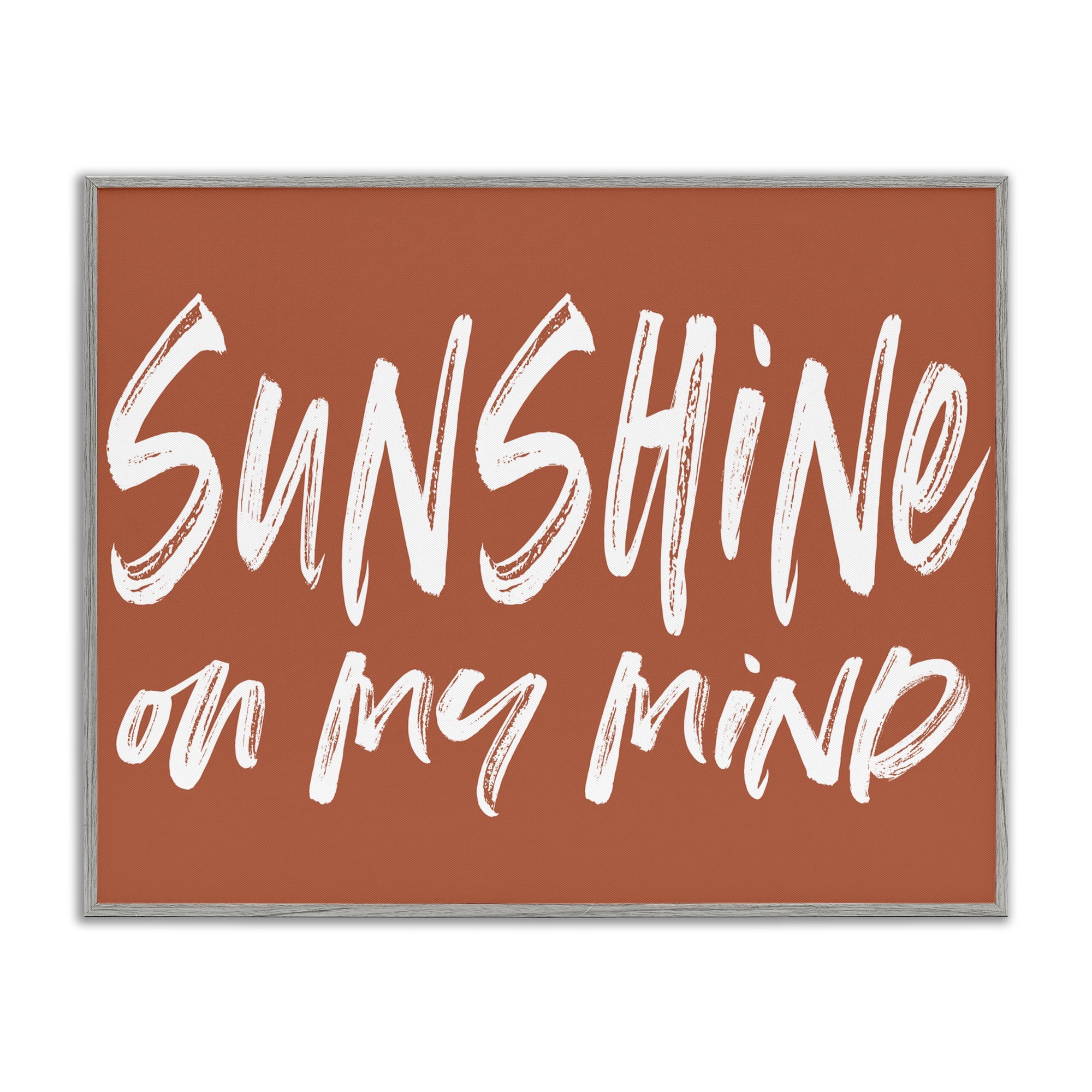 Sunshine State Of Mind Brown Gray Framed Giclee Art, design by Lettered and Lined