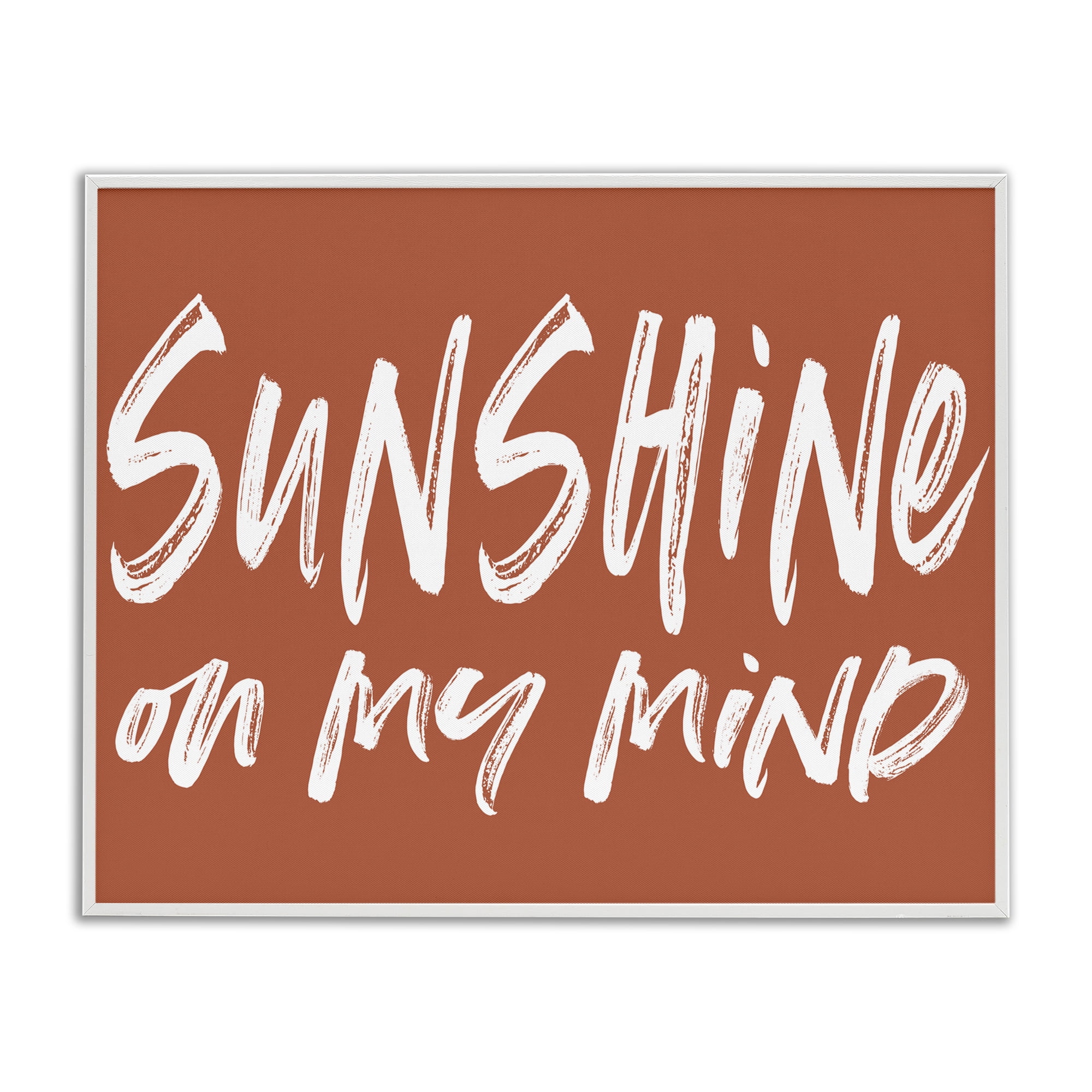 Sunshine State Of Mind Brown White Framed Giclee Art, design by Lettered and Lined