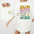thumbnail image 1 of Sunshine State Of Mind Print T Shirt Summer Graphic Tops Popular Trendy Summer Shirts Sunshine Preppy Design Tees White,2XL, 1 of 8