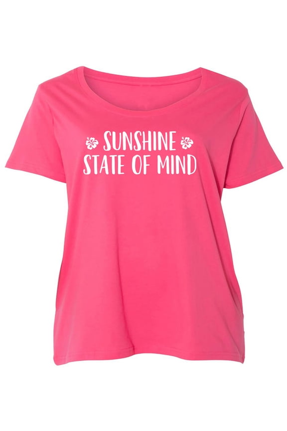Sunshine State Of Mind Womens Plus Size Scoopneck Tee