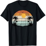 Sunshine Summer Vibes Palm Trees Beach Retro Tropical Summer T-Shirt