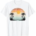 thumbnail image 1 of Sunshine Summer Vibes Palm Trees Beach Retro Tropical Summer T-Shirt, 1 of 2