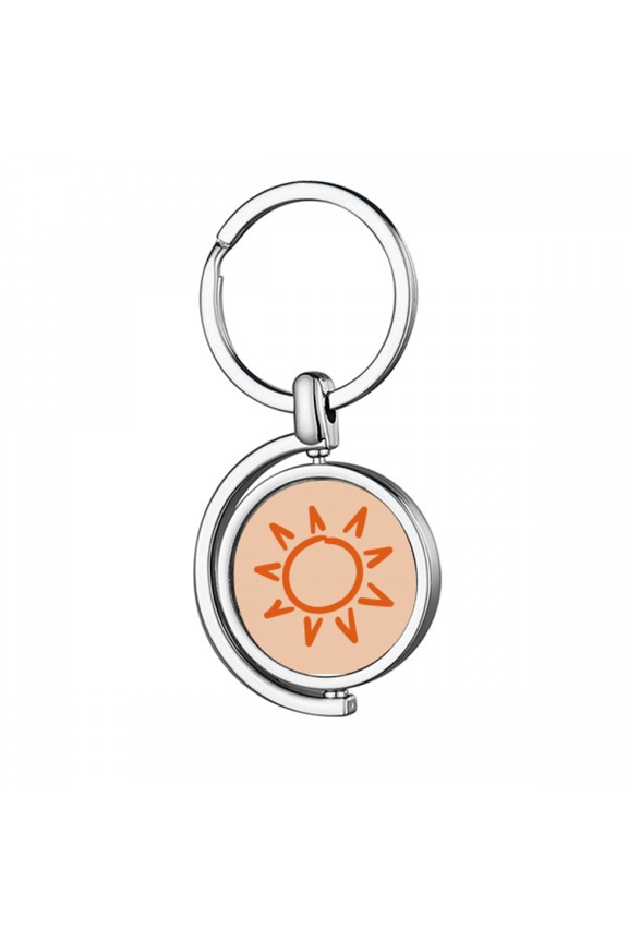 Sunshine Sun Hand Painting Orange Rotating Keychain Metal Keyring Holder