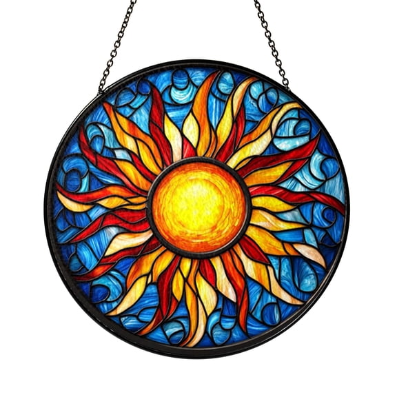 Sunshine Sun Stained Glass Suncatcher Window Decor