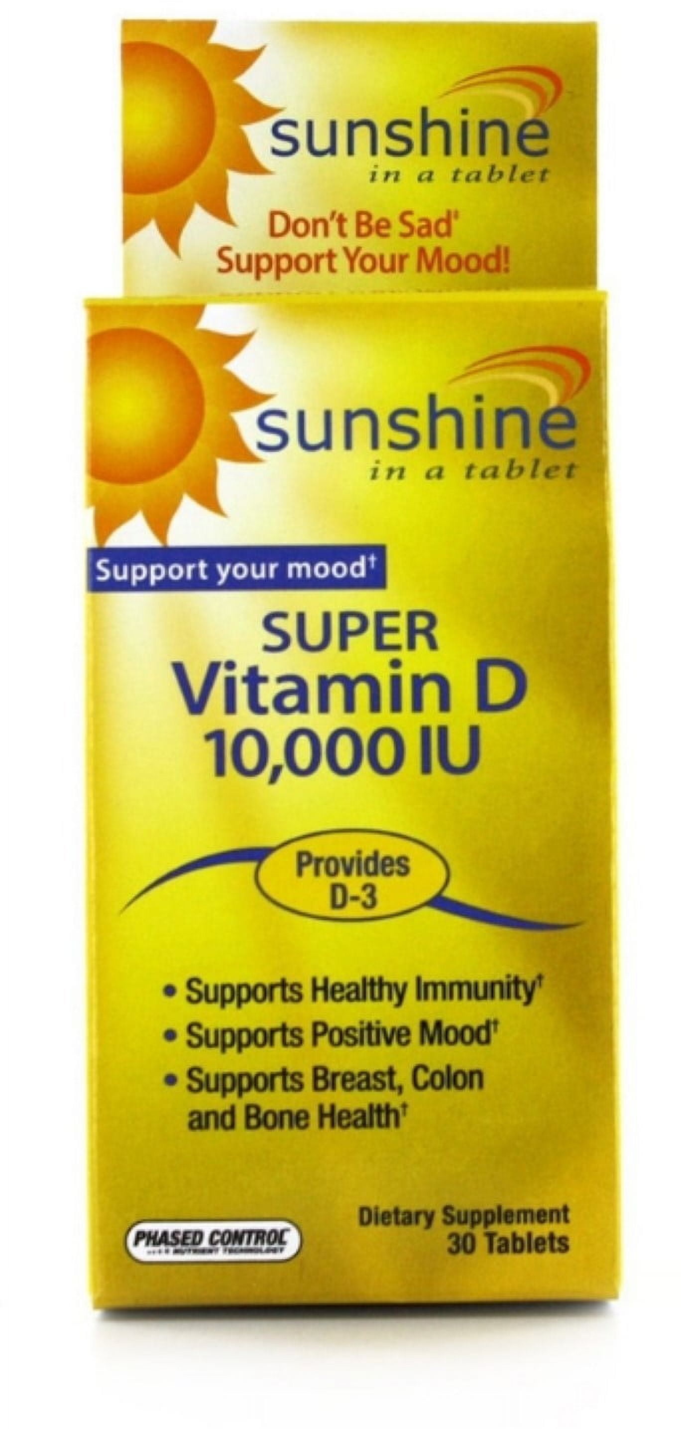 Sunshine Super Vitamin D 10,000 IU Dietary Supplement, 30 Each