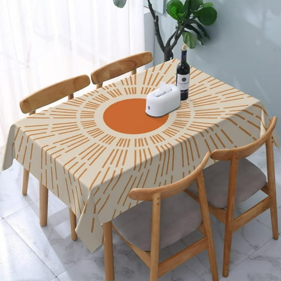 Sunshine Table Cloth Sun Sunshine Tablecloths Waterproof Tablecloth Wrinkle Free Tablecloth for Dining Room Rectangle Tablecloth (60 x 84 Inch)