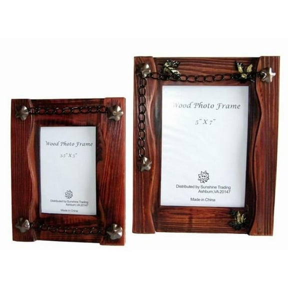 Sunshine Trading ST-02-7 Handmade Wood Photo Frame - 5 x 7 Inch