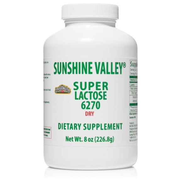 Sunshine Valley Super Lactose Dry Powder (FREE FLOW POUR) - Natural Sweetener & Baking Enhancer, Powdered Sugar for Cooking & Food Mixtures, Food Stabilizer & Filler - 8 oz
