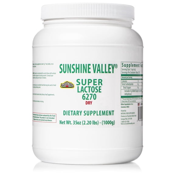 Sunshine Valley Super Lactose Dry Powder (FREE FLOW POUR) - Natural Sweetener & Baking Enhancer, Powdered Sugar for Cooking & Food Mixtures, Food Stabilizer & Filler - 35 Oz