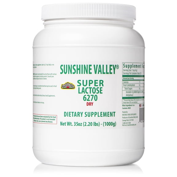 Sunshine Valley® Super Lactose Dry Powder (FREE FLOW POUR) - Natural Sweetener & Baking Enhancer, Powdered Sugar for Cooking & Food Mixtures, Food Stabilizer & Filler - 35 Oz