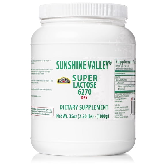 Sunshine Valley Super Lactose Dry Powder (Free Flow Pour) - Anhydrous Natural Sweetener, Baking Ingredient, 35 oz