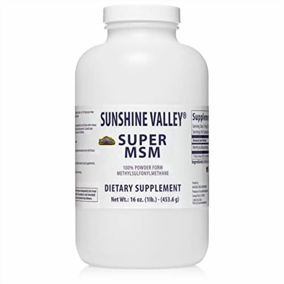 Sunshine Valley Super MSM Supplement - Methylsulfonylmethane MSM Crystals Powder for Joint Support, Nails, Hair & Skin Health - 100% Pure Powder, Unflavored, Dietary Supplement - 16 oz