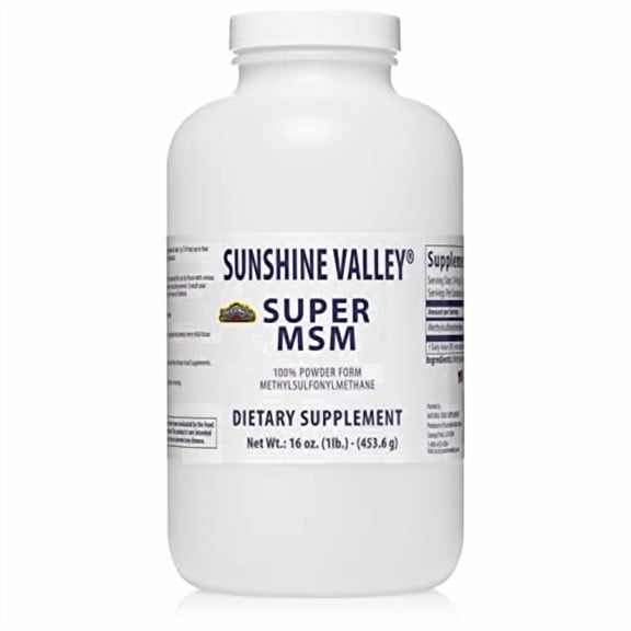 Sunshine Valley Super MSM Supplement Powder, Unflavored, 16 oz