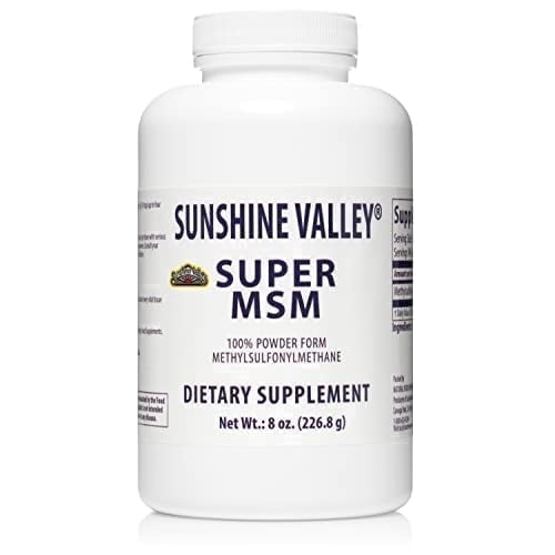 Sunshine Valley Super MSM Supplement Powder, 8 Ounce, Unflavored Dietary Supplement for Adult Wellness