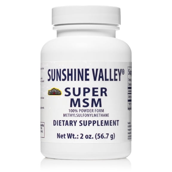 Sunshine Valley MSM Supplement Methylsulfonylmethane Crystals Powder, 2 Ounce