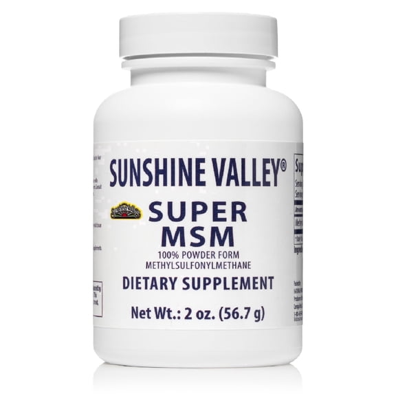 Sunshine Valley MSM Supplement Methylsulfonylmethane Crystals Powder, 2 Ounce