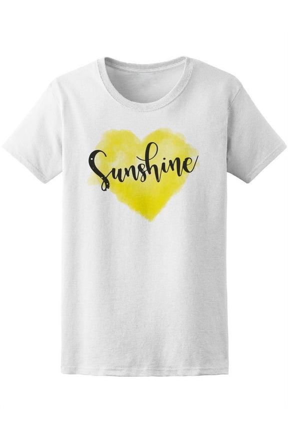 Sunshine Watercolor Heart T-Shirt Women -Image by Shutterstock, Female Large