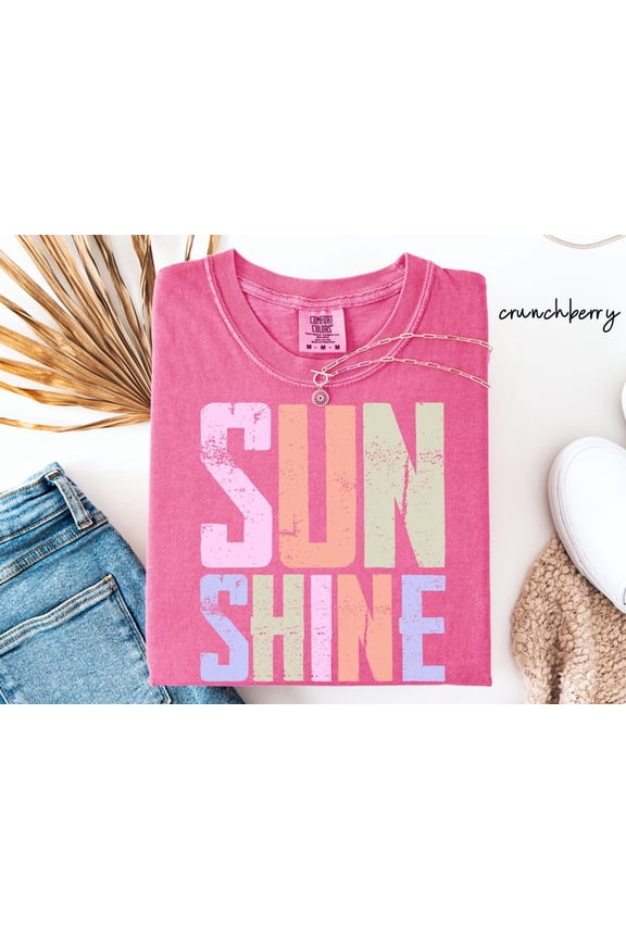 Sunshine Women Tee, Beach Life Gift for Her, Summer Trendy Shirt, Distressed Beach Mom Gifts, Lake Pool River Birthday Gifts