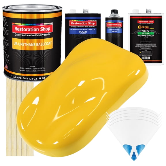 Sunshine Yellow Gallon URETHANE BASECOAT CLEARCOAT Car Auto Body Paint Kit