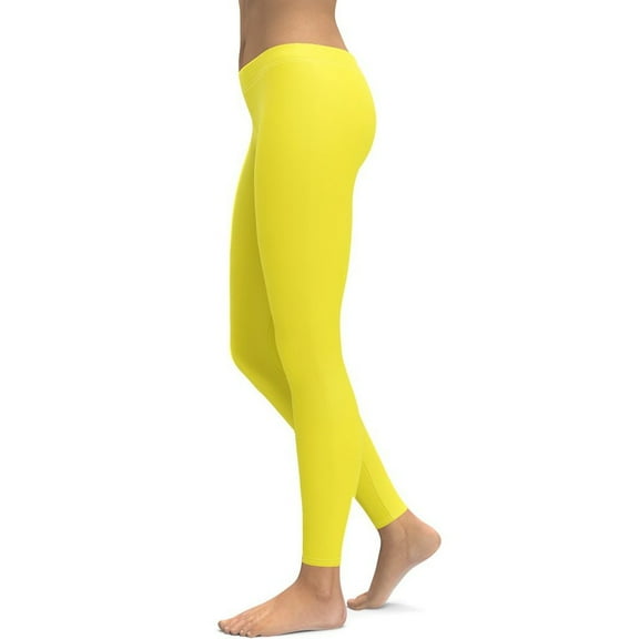 Sunshine Yellow Leggings Size: XS for Women | FIERCEPULSE