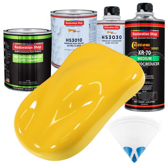Sunshine Yellow Premium Quart Kit Low VOC URETHANE BASECOAT Car Auto Paint Kit