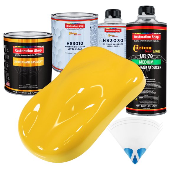 Sunshine Yellow Premium Quart URETHANE BASECOAT CLEARCOAT Car Auto Paint Kit