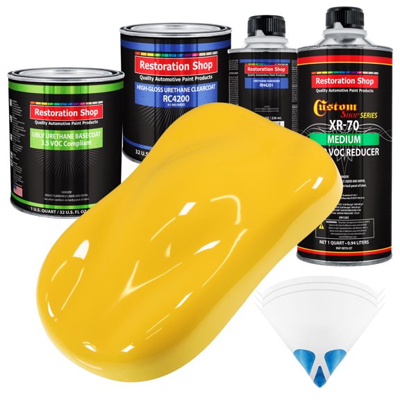 Sunshine Yellow Quart Kit Low VOC URETHANE BASECOAT Car Auto Body Paint Kit
