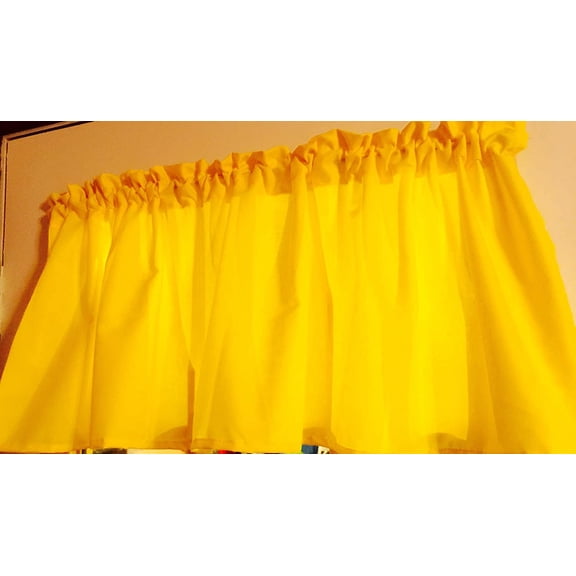 Sunshine Yellow Window Curtain Valance Made from Solid Bright Neon Cotton Fabric