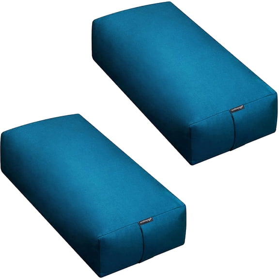 Sunshine Yoga - Extra Firm Large Rectangular Yoga Bolster - Improve Form, Flexibility and Strength - 100% Cotton - Washable (24 x 6 x 12 Inches) - 2 Pack - Oceanside