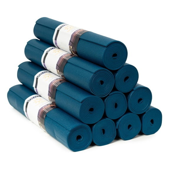 Sunshine Yoga Voyage Yoga Mat, Studio and Gym Bulk Yoga Mats, Durable, Anti-Tear, 72" x 24" x 5mm, 10 Pack, Oceanside
