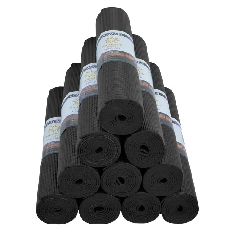  Sunshine Yoga Voyage Yoga Mat, 10 Pack, 72 x 24 Extra Long  Exercise Mat, 5mm Thick Bulk Yoga Mats for Schools, Anti-Tear, Non Slip  Fitness Mat for Gym or Studio