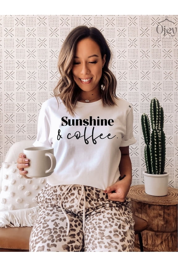 Sunshine and Coffee Shirt Summer Vibes Shirt Gift for Mother Weekend Shirt Hello Summer Shirt Workout Shirts Coffee Lover Gift For Her