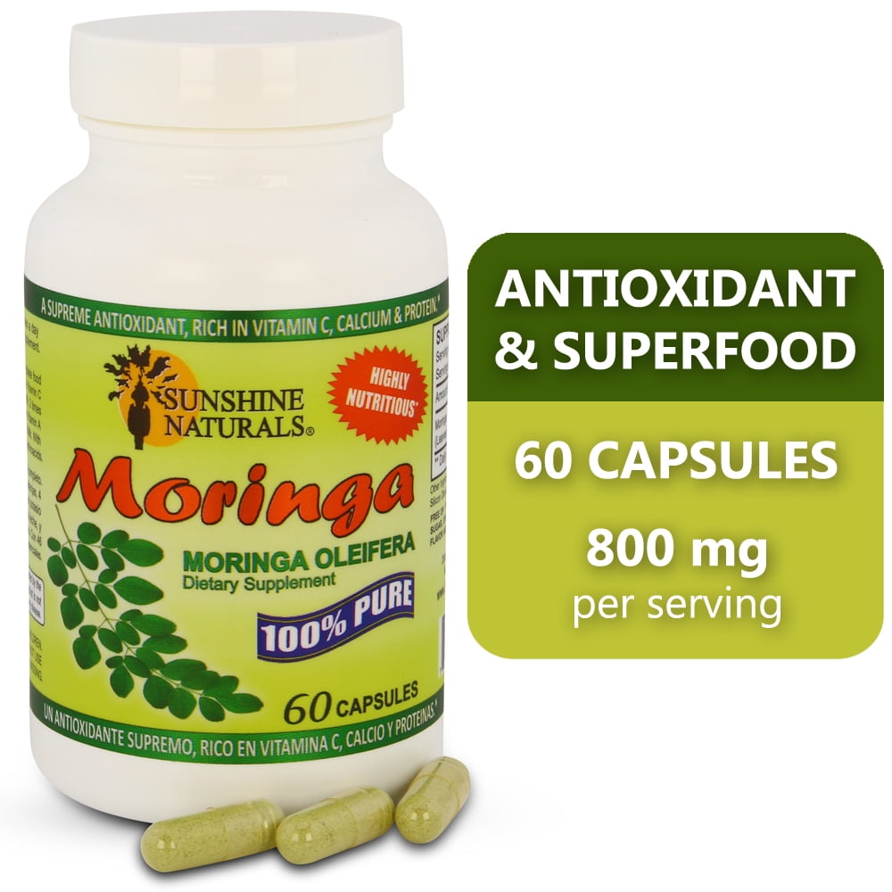 Xemenry Pure Natural Moringa Capsules 1000mg - Green Superfood Energy Booster