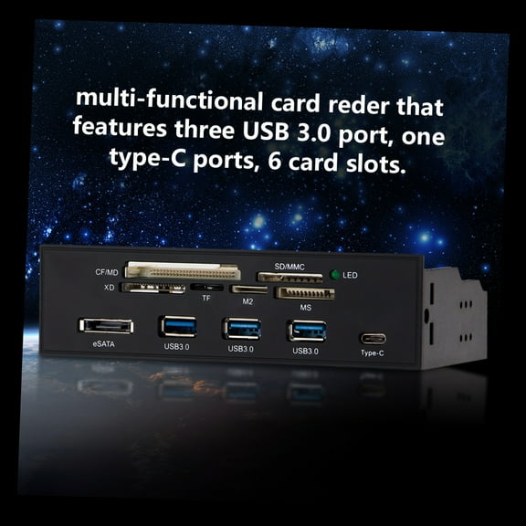 Sunshine-tipway STW 5.25'' Internal Card Reader Media Multi-Function Dashboard PC Front Panel Type-C USB 3.1 3.0 Support CF MD XD MMC TF M2 MS