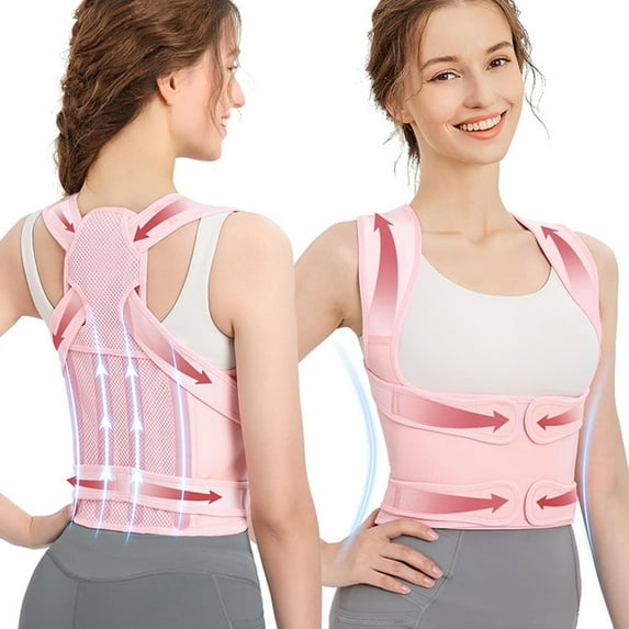 SunshineFace Back Brace Posture Corrector for Women and Men, Adjustable Back Support for Scoliosis, Hunchback Correction for Spine Corrector, Support, Adjustable Posture Trainer,Pink L