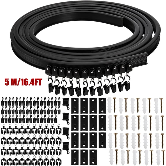SunshineFace Ceiling Curtain Track,16.4FT Flexible Bendable Ceiling Track Ceiling Mount for Curtain Rail with Track Curtain System, RV Curtain Track, Room Divider, Ceiling Track for Curtains