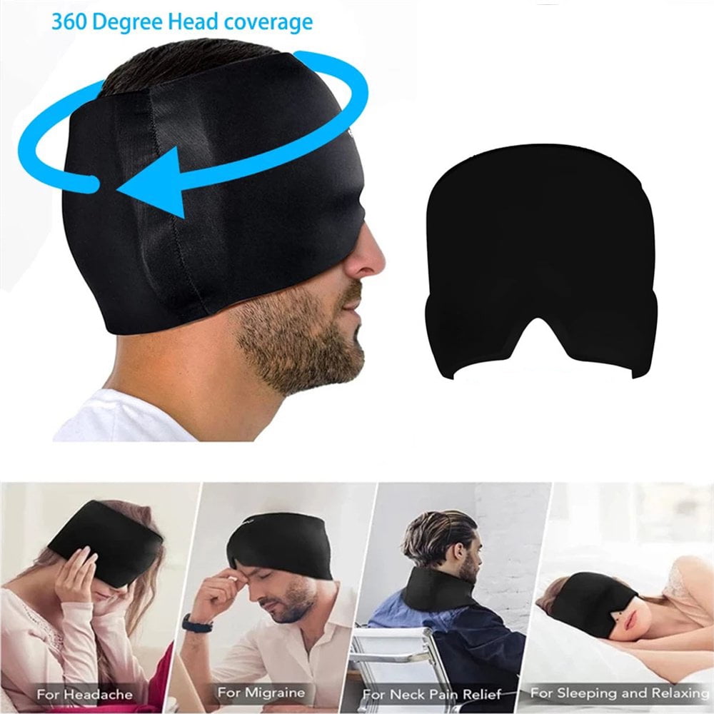 SunshineFace Headache Migraine Relief Cap,Gel Hot Cold Therapy Migraine
