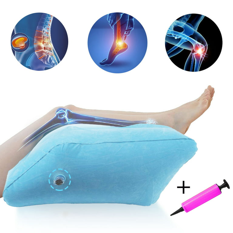 Leg Elevation Pillow Wedge - Inflatable Lifter Rest Pillow Bed Wedge  Cushion - Reduce Swelling After Surgery, Sciatica, Hip Pain & More -  Improves