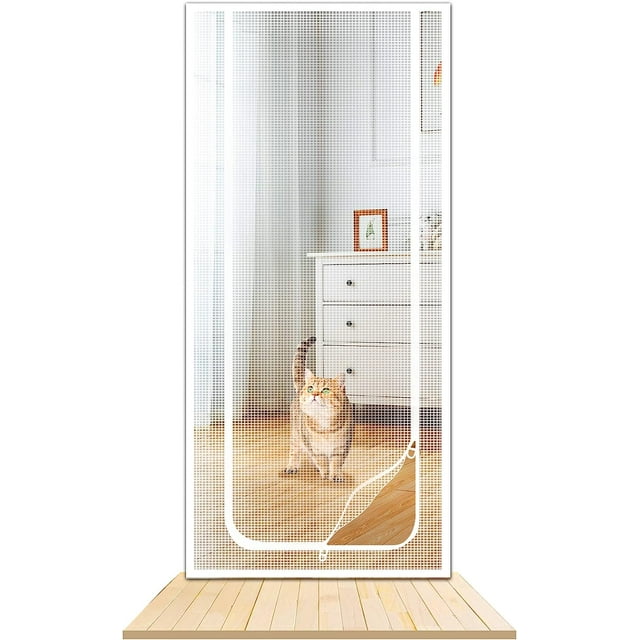 SunshineFace Upgraded Reinforced Cat Screen Door 31.5”X 82.7” Cat